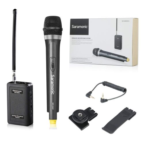  Saramonic SR-WM4CA Portable Wireless VHF Handheld Microphone System for Canon Nikon DSLR Camera Video Camcorder BlackMagic Zoom Tascam Recorder Interview Vblog Speech Facebook Vide