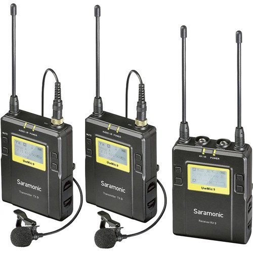  Saramonic UWMIC9 RX9 + TX9 + TX9, 96-Channel Digital UHF Wireless Dual Lavalier Mic System with Zoom H6 Handy Recorder with Interchangeable Microphone System