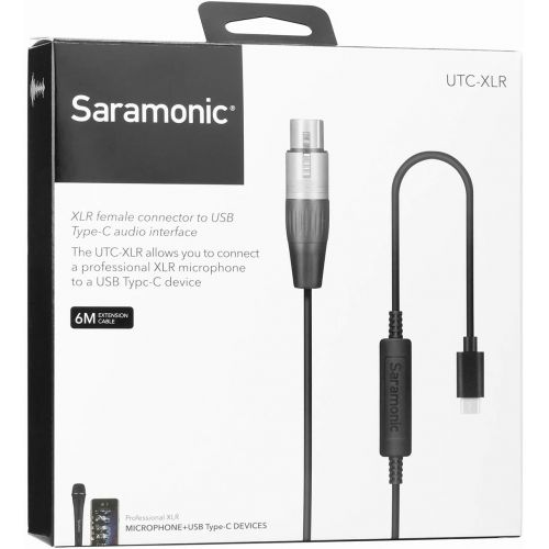  Saramonic UTC-XLR XLR (Female) Microphone Connector to USB Type-C Audio Cable Smartphone Adapter for Type-C Devices