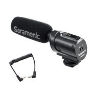 Saramonic SR-PMIC1 Super-Cardioid Unidirectional Condenser Microphone with Integrated Shockmount, Low-Cut Filter & Battery-Free Operation for DSLR Cameras & Camcorders