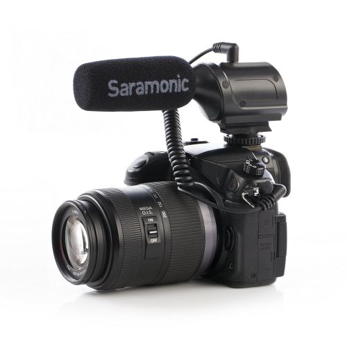  Saramonic SR-PMIC1 Super-Cardioid Unidirectional Condenser Microphone with Integrated Shockmount, Low-Cut Filter & Battery-Free Operation for DSLR Cameras & Camcorders