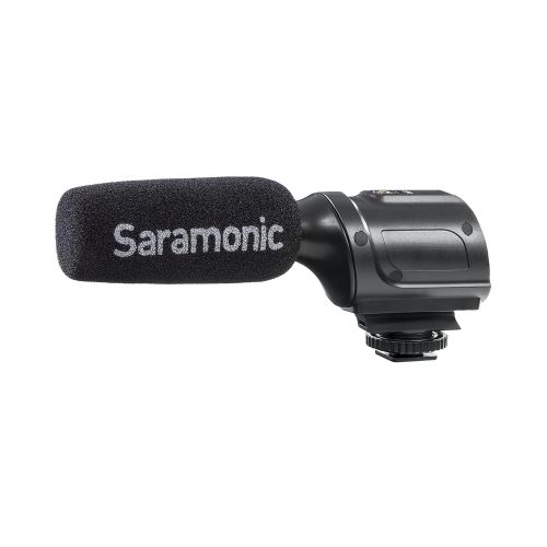  Saramonic SR-PMIC1 Super-Cardioid Unidirectional Condenser Microphone with Integrated Shockmount, Low-Cut Filter & Battery-Free Operation for DSLR Cameras & Camcorders