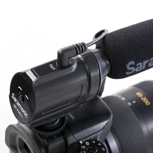  Saramonic SR-PMIC1 Super-Cardioid Unidirectional Condenser Microphone with Integrated Shockmount, Low-Cut Filter & Battery-Free Operation for DSLR Cameras & Camcorders