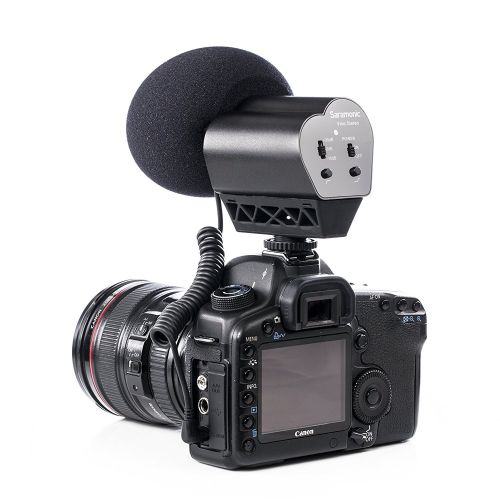  Saramonic VMIC Stereo Video Microphone X-Y Pattern Cardioid Camera Vlog Shotgun Mic for DSLR Cameras Nikon Canon and Camcorder Filmmaking YouTube Interview
