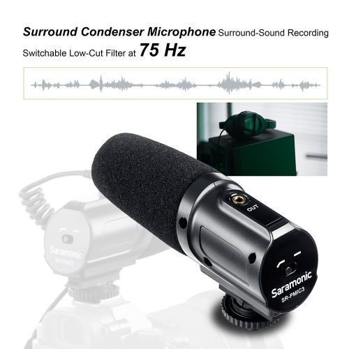  Saramonic SR-PMIC3 Camera-Mounted Cardioid Condenser Microphone Photography Interview Lightweight Video Microphone for Nikon,Canon DSLR Cameras & DV Camcorder (Need 3.5mm Interface