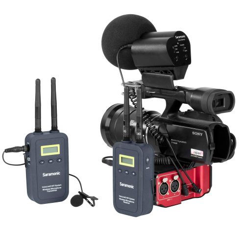  Saramonic Vmiclink5 Hi-Fi 5.8GHz 3-Channel Wireless Lavalier Microphone System with Transmitter & Receiver for DSLR Cameras Camcorder TV Gathering Professional Interview Speech Mic