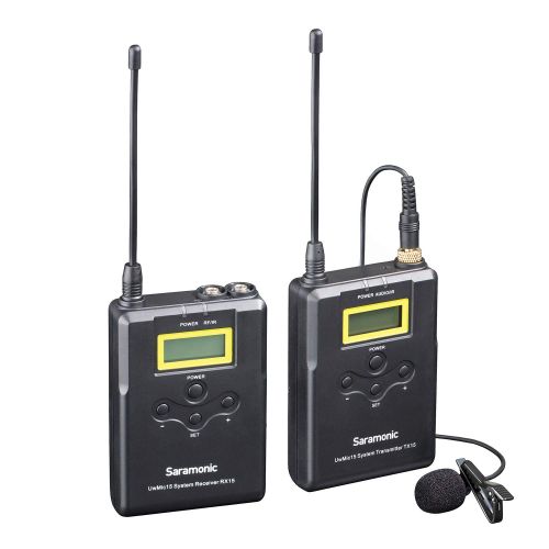  Saramonic UWMIC15 16-Channel Digital UHF Wireless Lavalier Microphone System Omnidirectional Lap mic for Canon Nikon Sony Panasonic DSLR Cameras and Camcorder