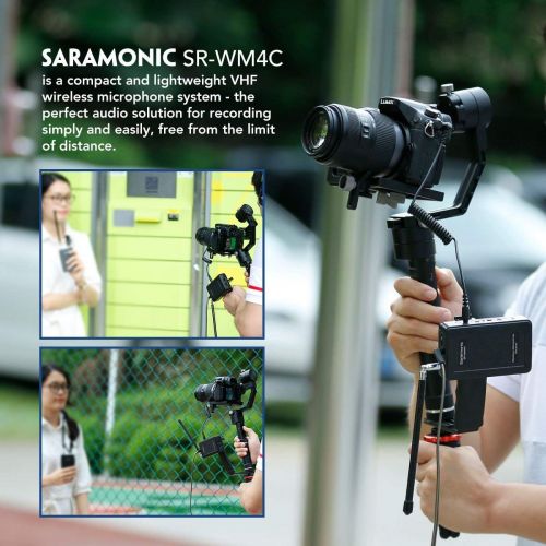  Saramonic SR-WM4C Wireless VHF Lavalier Microphone for iOS Smartphone iPhoneX 8 7 7 Plus 6 iPad and Canon Nikon Sony DSLR Cameras Camcorder