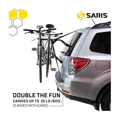  Saris Guardian Trunk Bike Rack - Foldable and Compact, American-Made Steel, Easy Assembly, Secure Bike Transit, Fits Most Sedans, Hatchbacks, Vans for Bikes up to 35 lbs. Each