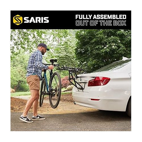  Saris Guardian Trunk Bike Rack - Foldable and Compact, American-Made Steel, Easy Assembly, Secure Bike Transit, Fits Most Sedans, Hatchbacks, Vans for Bikes up to 35 lbs. Each