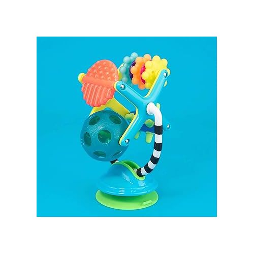  Sassy Teethe & Twirl Sensation Station 2-in-1 Suction Cup High Chair Toy, Developmental Tray Toy for Early Learning, Ages 6+ Months