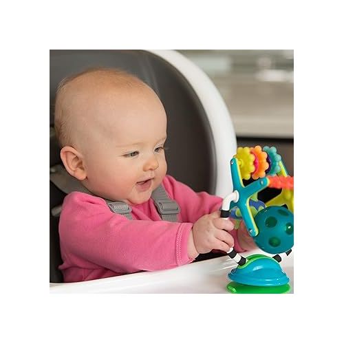  Sassy Teethe & Twirl Sensation Station 2-in-1 Suction Cup High Chair Toy, Developmental Tray Toy for Early Learning, Ages 6+ Months