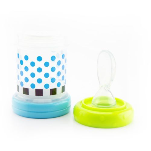  [아마존베스트]Sassy Baby Food Nurser  4+ Months Set of 2- 4oz 100% Silicone Nipple and Spoon BPA-Free