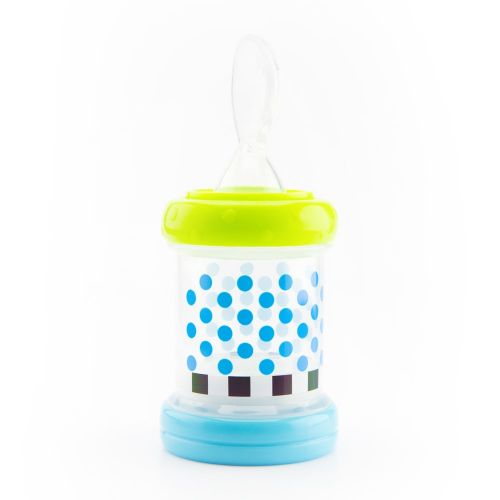  [아마존베스트]Sassy Baby Food Nurser  4+ Months Set of 2- 4oz 100% Silicone Nipple and Spoon BPA-Free