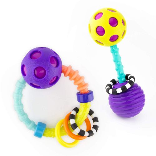  [아마존베스트]Sassy My First Bend & Flex Rattle Set - 2 Piece - for Ages 0+ Months