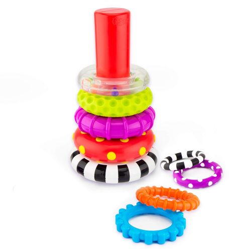  [아마존베스트]Sassy Stacks of Circles Stacking Ring STEM Learning Toy, 9 Piece Set, Age 6+ Months