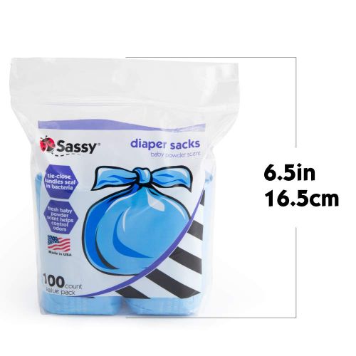  Sassy Disposable Scented Diaper Sacks - 100 Count - 50 Sacks per Roll