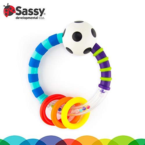  Sassy Ring Rattle | Developmental Baby Toy for Early Learning | High Contrast | For Ages Newborn and Up