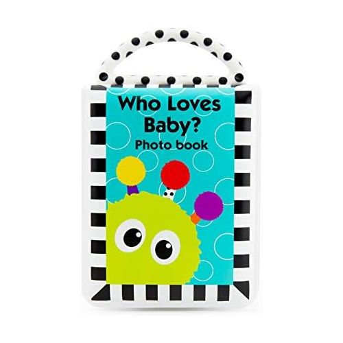  Sassy Developmental Look Book Photo Album | High Contrast Colors and Patterns | Drool Resistant Pages Hold Photos | Great Baby Shower Gift