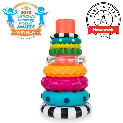  Sassy Stacks of Circles Stacking Ring STEM Learning Toy, 9 Piece Set, Age 6+ Months