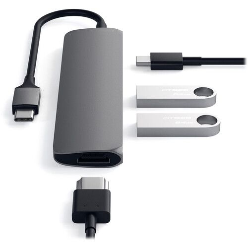 사테치 Satechi USB Type-C 4-in-1 Slim Multi-Port Adapter (Space Gray)