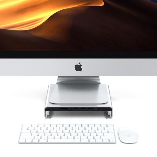 사테치 Satechi USB Type-C Aluminum Monitor Stand Hub for Apple iMac (Silver)