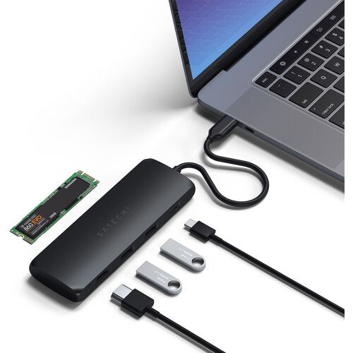 사테치 Satechi USB Type-C Hybrid Multiport Adapter (Black)