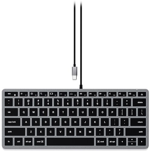 사테치 Satechi Slim W1 Wired Backlit Keyboard (Space Gray)