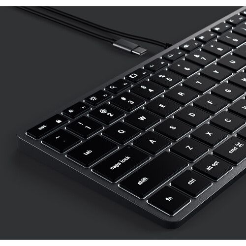 사테치 Satechi Slim W1 Wired Backlit Keyboard (Space Gray)