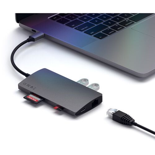 사테치 Satechi USB Type-C Multi-Port Adapter 4K with Ethernet V2 (Space Gray)