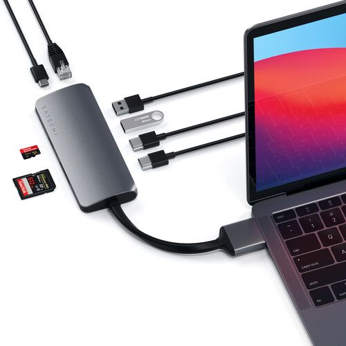 사테치 Satechi USB Type-C Dual Multimedia Adapter (Space Gray)