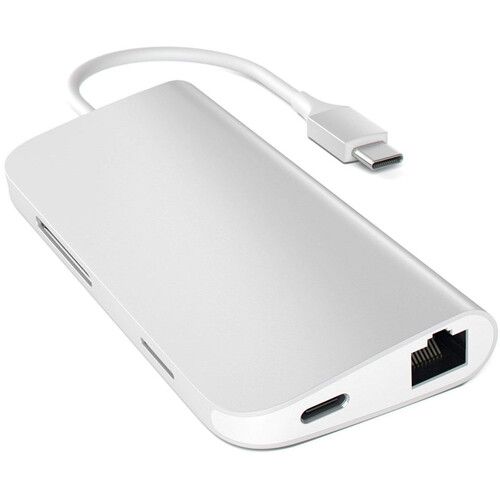 사테치 Satechi 8-in-1 USB Type-C Multi-Port Adapter (Silver)