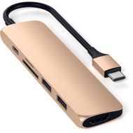 Satechi Slim Aluminum USB Type-C Multi-Port Adapter V2 (Gold)