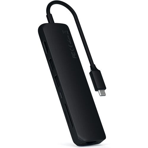 사테치 Satechi USB Type-C Slim Multi-Port with Ethernet Adapter (Black)