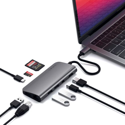 사테치 Satechi 9-in-1 USB Type-C Multimedia Adapter (Space Gray)