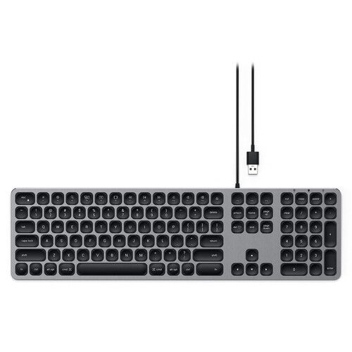 사테치 Satechi Aluminum Wired USB Keyboard for Mac (Space Gray)