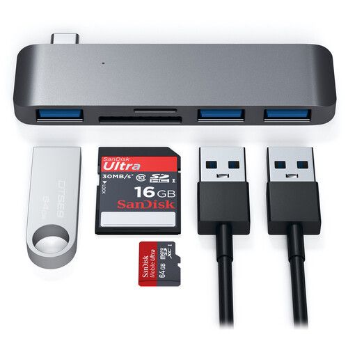 사테치 Satechi USB 3.0 Type-C 3-In-1 Combo Hub (Space Gray)