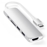 Satechi Slim Aluminum USB Type-C Multi-Port Adapter V2 (Silver)