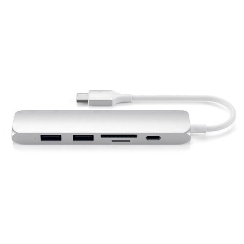 사테치 Satechi Slim Aluminum USB Type-C Multi-Port Adapter V2 (Silver)