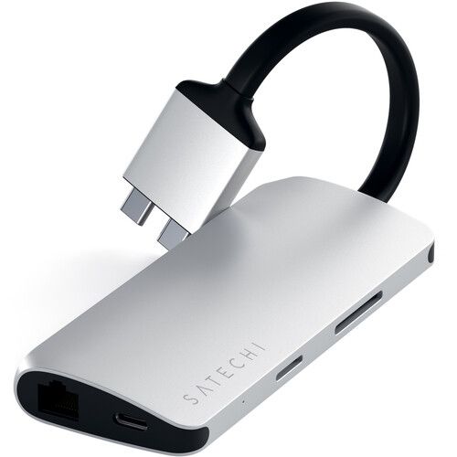 사테치 Satechi USB Type-C Dual Multimedia Adapter (Silver)
