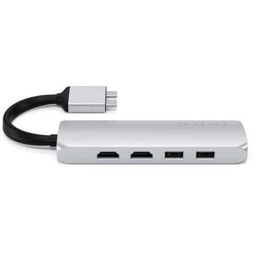 사테치 Satechi USB Type-C Dual Multimedia Adapter (Silver)