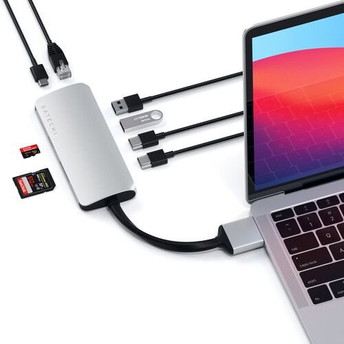 사테치 Satechi USB Type-C Dual Multimedia Adapter (Silver)