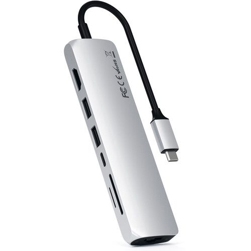 사테치 Satechi USB Type-C Slim Multi-Port with Ethernet Adapter (Silver)