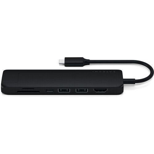 사테치 Satechi Slim Aluminum USB Type-C Multi-Port Adapter V2 (Black)