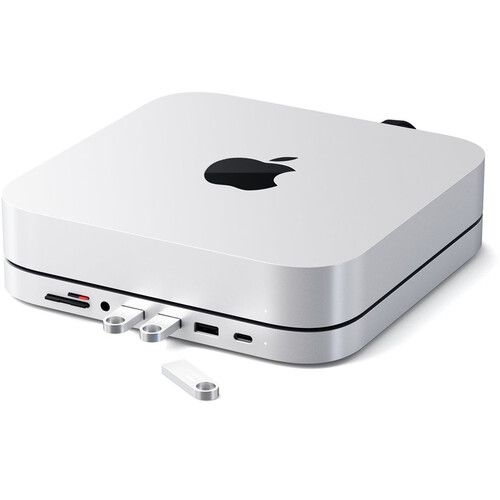 사테치 Satechi USB Type-C Aluminum Stand and Hub for Apple Mac mini (Silver)