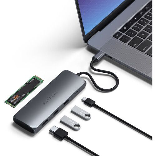 사테치 Satechi USB Type-C Hybrid Multiport Adapter (Space Gray)