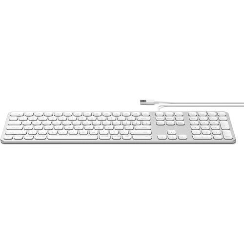 사테치 Satechi Aluminum Wired USB Keyboard for Mac (Silver)