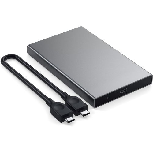 사테치 Satechi Aluminum USB Type-C External HDD Hard Drive Disk Enclosure Case - Up to 10 Gbps - Compatible with Most 2.5-inch HDD and SSD (Space Gray)