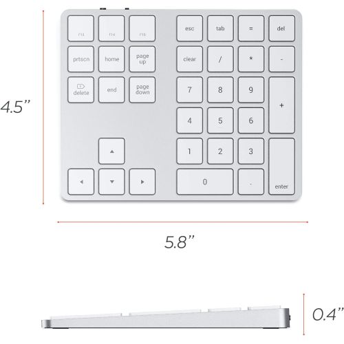 사테치 [아마존베스트]SATECHI Advanced Numeric Bluetooth Keypad - Rechargeable 34 Key Number Pad - Compatible with iMac Pro/iMac, 2019 MacBook Pro/Air, 2018 iPad Pro, iPhone 11 Plus Max/11 Plus/11