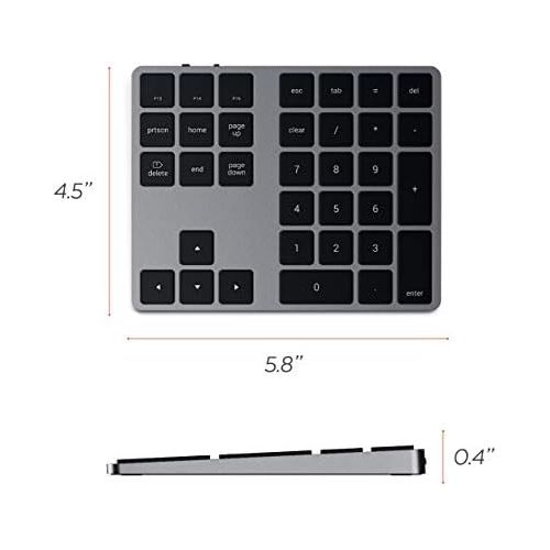 사테치 [아마존베스트]SATECHI erweitertes numerisches Bluetooth-Keypad - wiederaufladbarer Ziffernblock - Kompatibel mit iMac Pro/iMac, 2020/2019 MacBook Pro/Air, iPad Air, iPad Pro, iPhone 12 Max Pro/1